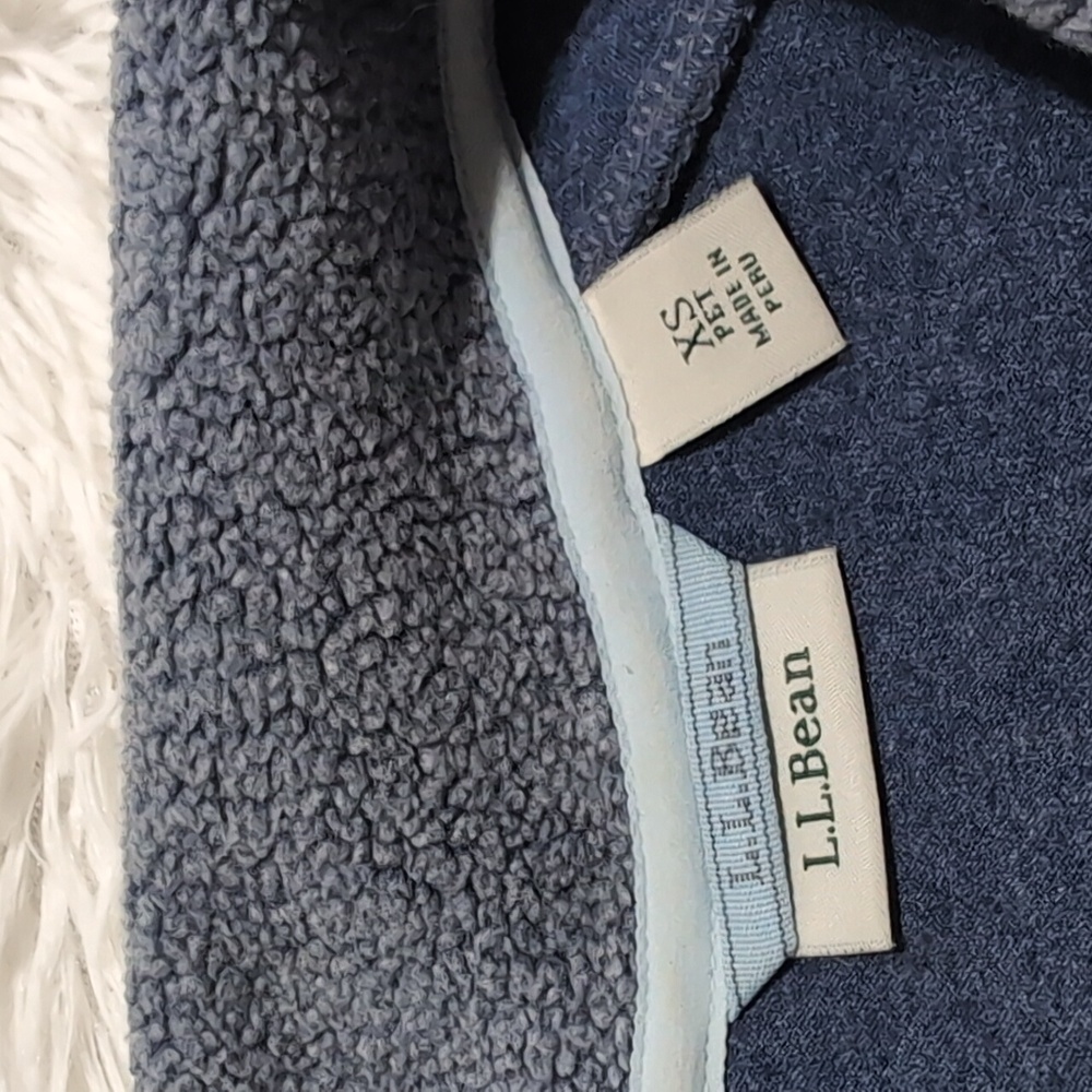 Y2K Vintage L.L. Bean Blue Tumbled Sherpa 1/4 Snap Pullover Sweater - Picture 9 of 12
